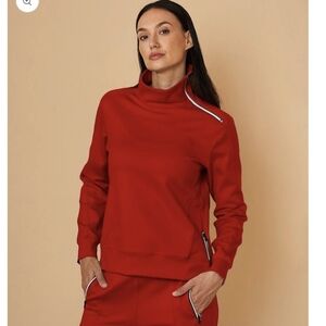 Acegolfs Red 'More Than Basic' Side Zip Collar Golf Sweatshirt  NWT Size Large